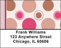 Pink - Brown Dots on Dots Address Labels | LBBAQ-45