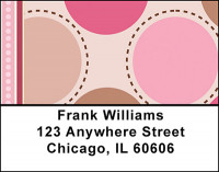 Pink - Brown Dots on Dots Address Labels | LBBAQ-45