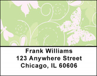 Butterflies on Green Address Labels | LBBAQ-49