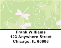 Butterflies on Green Address Labels | LBBAQ-49