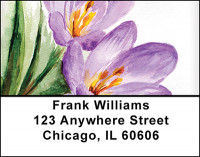 Purple Crocus Watercolor Art Address Labels | LBBAQ-59