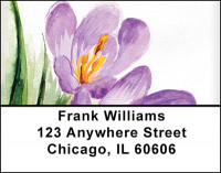 Purple Crocus Watercolor Art Address Labels | LBBAQ-59