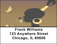 African American Silhouette Address Labels | LBBAQ-72
