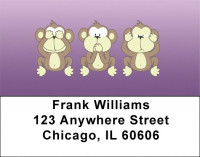 Wise Monkeys Address Labels | LBEVD-01