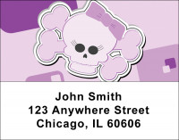 Girly Skulls Address Labels | LBGIR-02