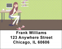 Girl Having Fun Address Labels | LBGIR-05