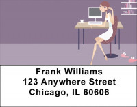 Girl Having Fun Address Labels | LBGIR-05