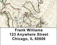 Vintage North America Map Address Labels | LBMIL-16