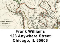 Vintage North America Map Address Labels | LBMIL-16