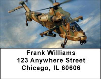 Camouflaged Helicopters In Flight Address Labels | LBTRA-23