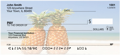Pineapples on the Beach Personal Checks | BAC-21