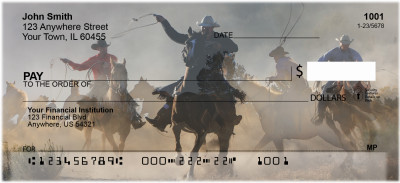 Cowboys On The Prairie Personal Checks | BAF-64