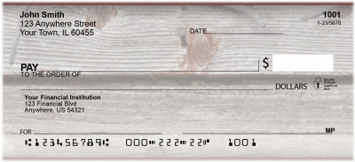 Weathered Barn Wood Personal Checks | BAI-92