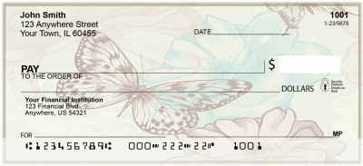 Vintage Butterfly Personal Checks | BAJ-08
