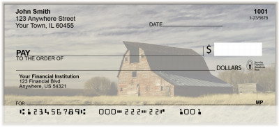 Vintage Old Farm Barns Personal Checks | BAK-49