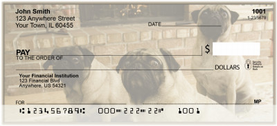 Adorable Pugs Personal Checks | BAK-93