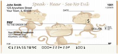 Speak-Hear-See No Evil Personal Checks | BAL-79