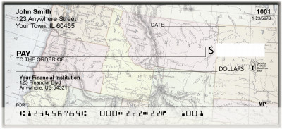 Vintage Map of the U.S.A. Personal Checks | BAM-49