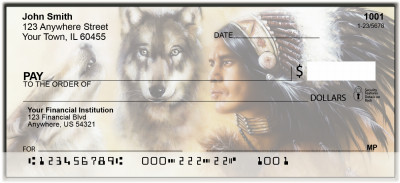 Indian Wolf Spirit Personal Checks | BAM-85