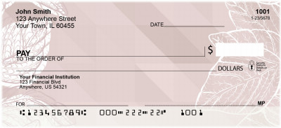 Pink Geometric Nature Personal Checks | BAP-78