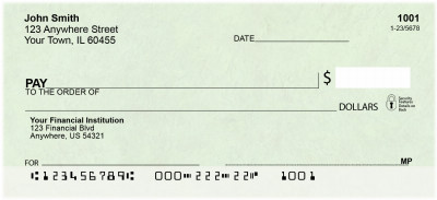 Green Parchment Personal Checks | BAQ-32