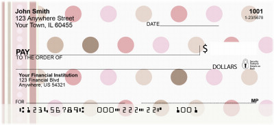 Pink - Brown Dots on Dots Personal Checks | BAQ-45