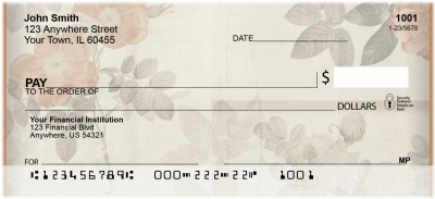 Antique Pink Roses Personal Checks | BAQ-53