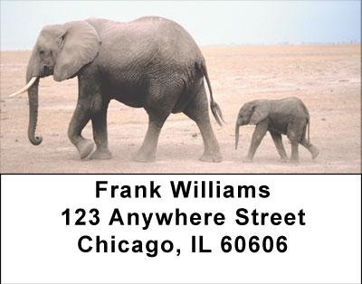 Elephants in the Wild Address Labels | LBANI-67
