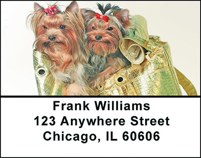 Yorkshire Terrier Sparkle Address Labels | LBBAB-40