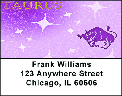 Taurus Zodiac Sign Address Labels | LBBAB-57