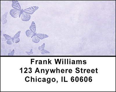Butterflies on Purple Address Labels | LBBAB-77