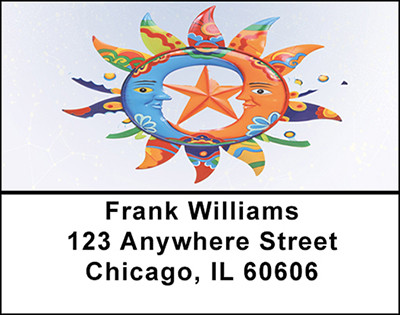Sun and Moon Abstract Address Labels | LBBAB-83