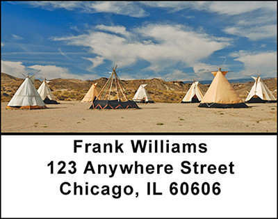 Native American Indian Village Address Labels | LBBAC-31