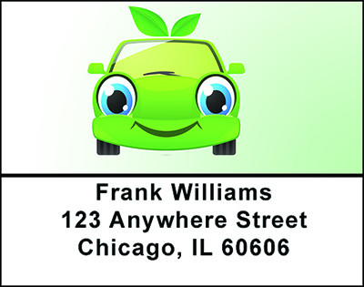 Smiley Eco Friendly Car Address Labels | LBBAD-68
