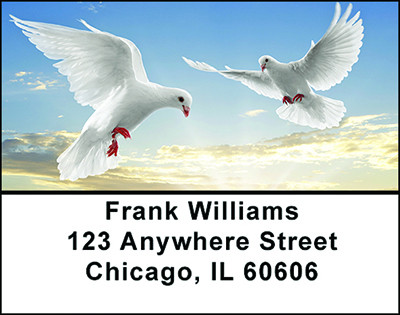 White Doves Inspiration Address Labels | LBBAE-76