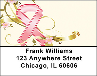 Breast Cancer Ribbon Address Labels | LBBAF-13