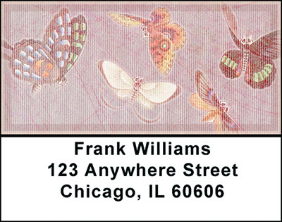 Grunge Butterflies Address Labels | LBBAJ-19
