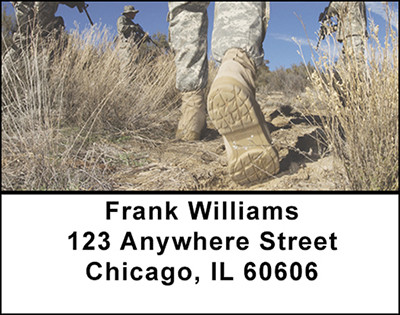 Military Boots In Action Address Labels | LBBAK-12