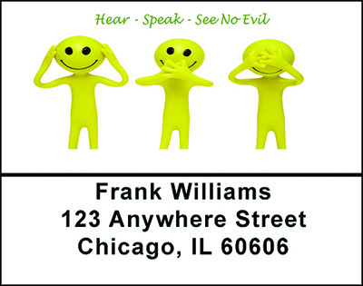 Hear-Speak-See No Evil Address Labels | LBBAL-77
