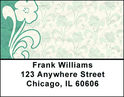 Vintage Green Damask Address Labels | LBBAL-84