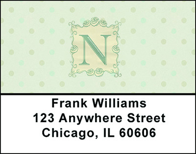 Vintage Monogram N Address Labels | LBBAL-99