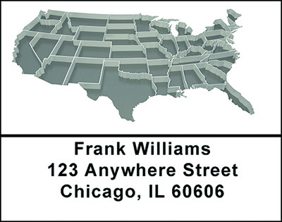 Map of the U.S.A. Address Labels | LBBAM-50
