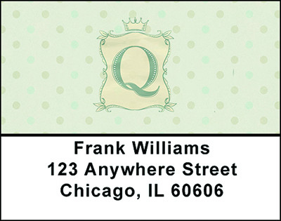 Vintage Monogram Q Address Labels | LBBAP-03