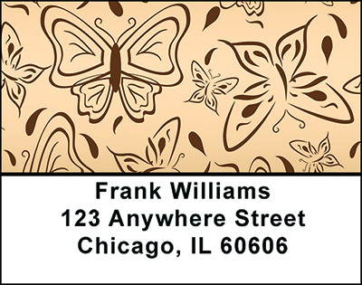 Butterflies On Gold Address Labels | LBBAP-43