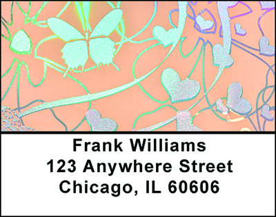 Butterfly - Hearts Hollogram Address Labels | LBBAP-45