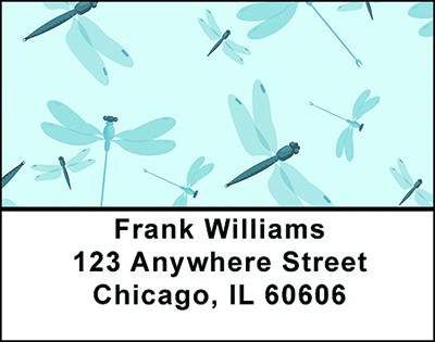 Dragonflies on Blue Address Labels | LBBAP-70