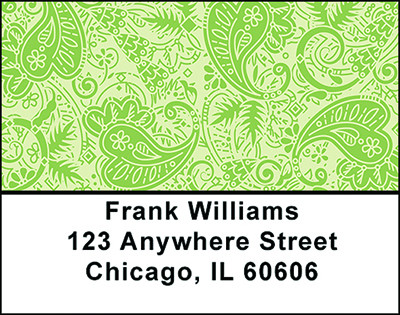 Green Paisley Address Labels | LBBAP-80