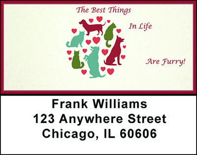 Dogs - Cats - Hearts Address Labels | LBBAP-91