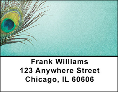 Shabby Chic Peacock Feathers Address Labels | LBBAP-93