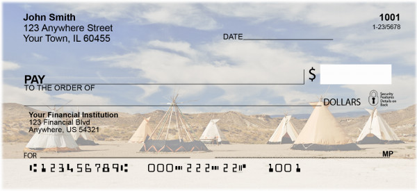 Native American Indian Village Personal Checks | BAC-31